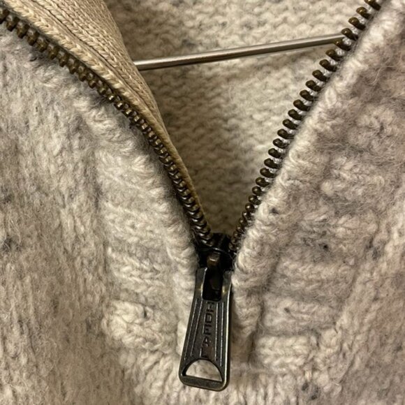 TOMMY wool knit 1/4 zip oatmeal sweater Large - Picture 7 of 8